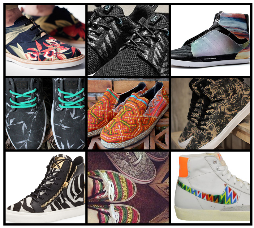 prints found on mens shoes…